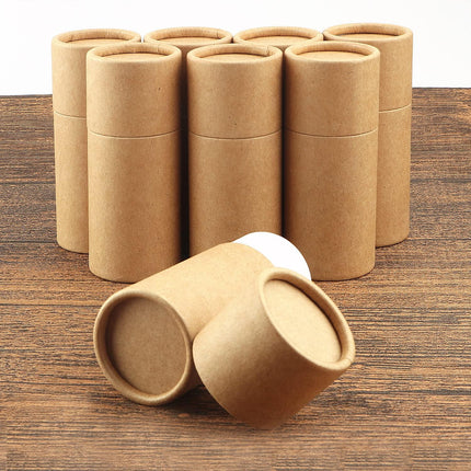 20PCS Kraft Paper Cylinder Gift Boxes Round Cardboard Tubes with Lids