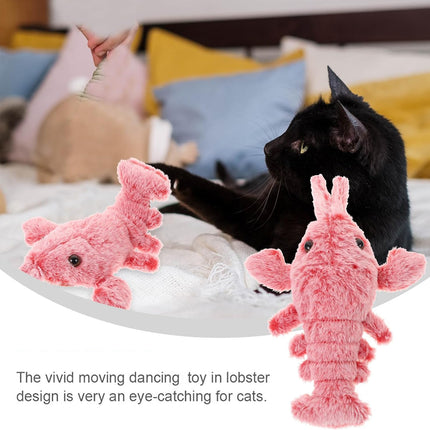 Electric Simulation Lobster Jumping Toy USB Charging Funny Plush Toy Dog Cat Toy