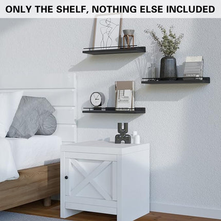 3PCS Wooden Wall Shelves for Bathroom Bedroom Floating Durable For Storage Decor