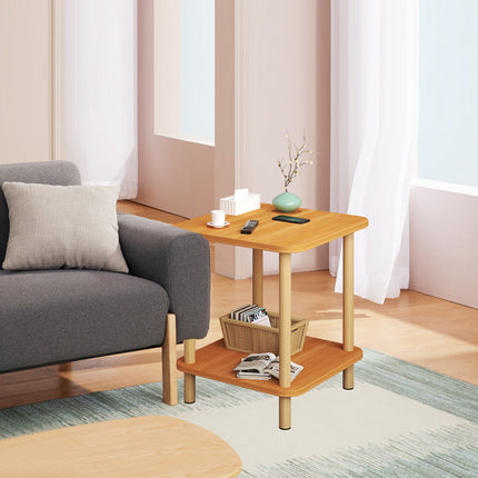 2 Tiers Night Stand Bedside Table Space Saving Durable for Bedroom Living Room