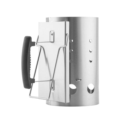 BBQ Chimney Charcoal Starter Stainless Steel Fire Lighter Camping 27 x 17cm