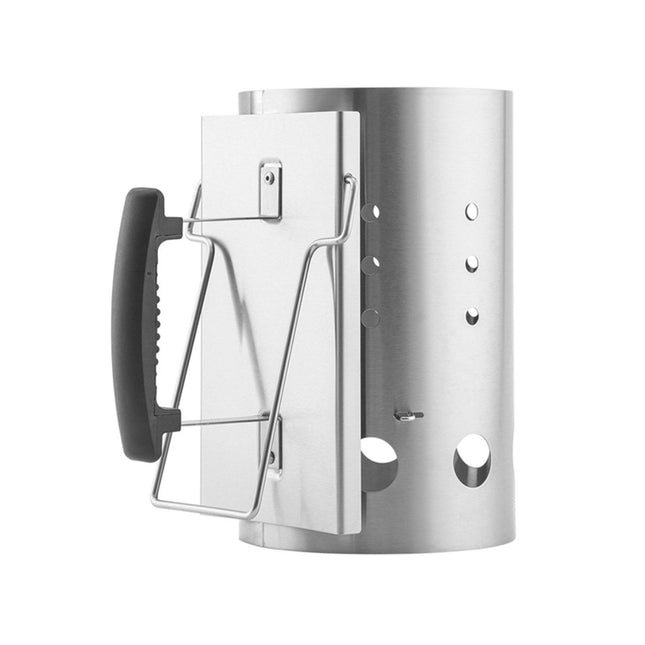 BBQ Chimney Charcoal Starter Stainless Steel Fire Lighter Camping 27 x 17cm