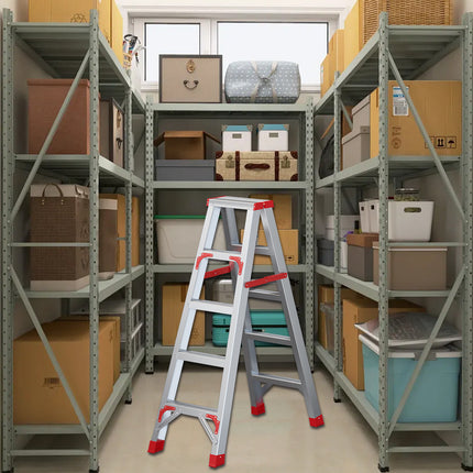 Aluminum 5 Step Folding Ladder Lightweight Stable Frame for Home Garage