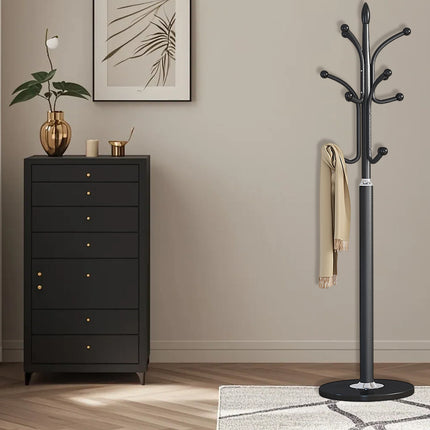 Bedroom Floor Standing Coat Rack Clothes Hanger Space Saving Stable Durable