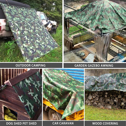 Camouflage Tarpaulin Tarp Cover Outdoor Rainproof Ground Sheet Heavy