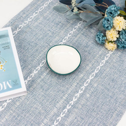 Solid Colour Woven Hollow Fringe Table Runner Home Dining Tablecloth Decoration