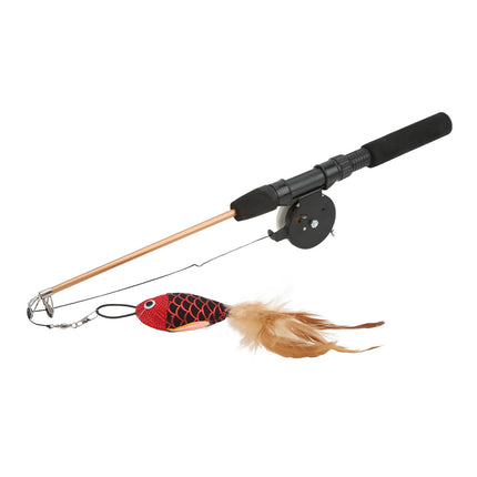 Retractable Feather Cat Play Stick Interactive Cat Fishing Rod Toy Durable