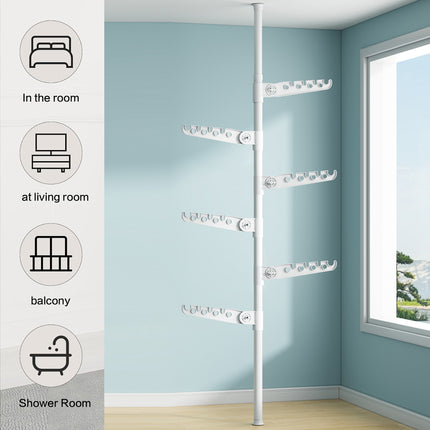 Adjustable Height 1.1-3.1m Standing Clothes Rack Stable Space Saving Daily Use