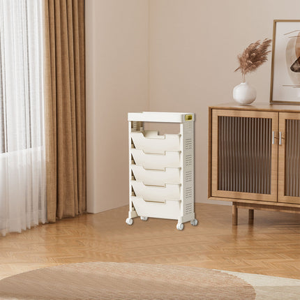 Movable Multi-Layer Book Shelf Rolling Bookcase for Study Bedroom Book Storage