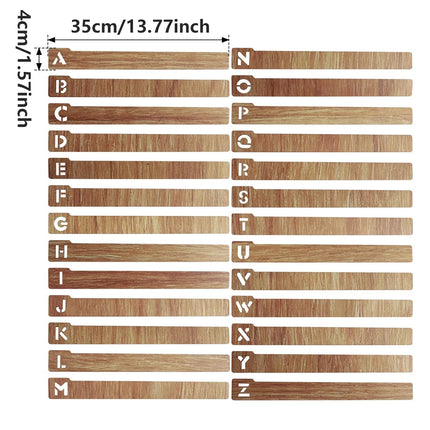 Wood Alphabet Bookmark A-Z Divider Home Vinyl Record Organizer Decorative Tool