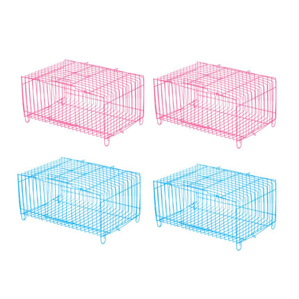 4pcs Wire Simple Bird Cage Hamster Cage Portable Small Animal Enclosure Set