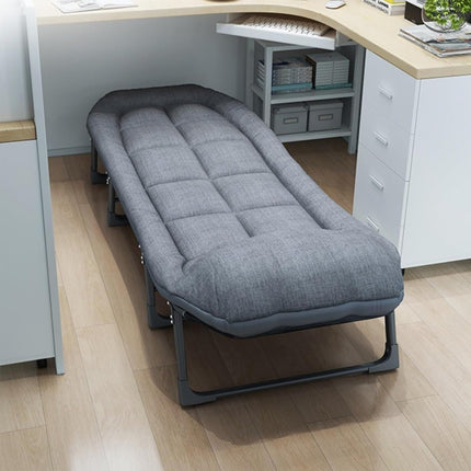Folding Bed Single Model Dark Grey For Office Nap Camping Travel Midday Rest Use
