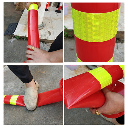 2PCS Road Warning Post Flexible Traffic Bollard Reflective Parking Driveway