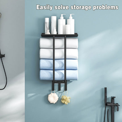 Bathroom Towel Rack Wall Mounted Storage Shelf Multifunction Holder for Toilet