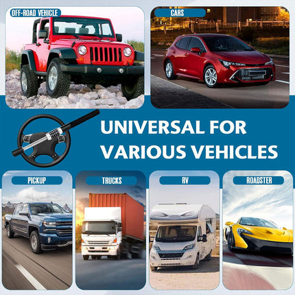 Portable Auto Car Steering Wheel Lock Security Keyless Password Code Anti Theft