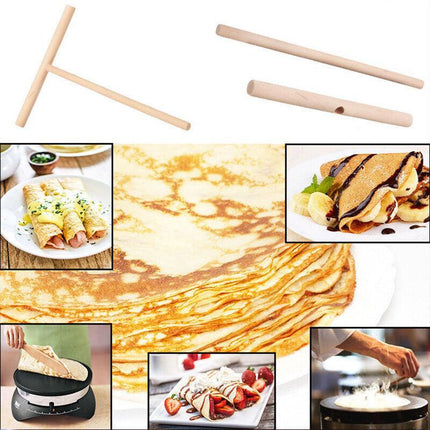 1/2X DIY Wood Spreader Stick for Crepe Pancake & Pita Batter - Aimall