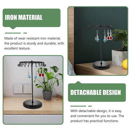 Iron Jewellery Rack Rotating Necklace Display Stand Jewellery Organiser Storage