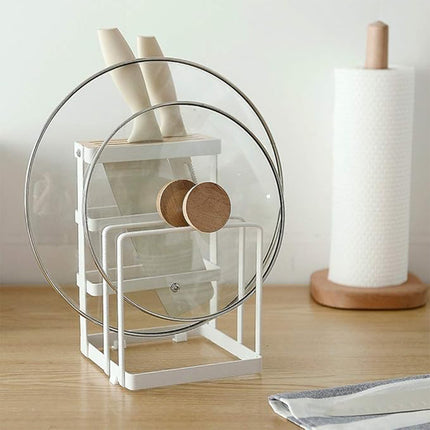 Chopping Board and Knife Holder Rack Kitchen Organizer Shelf Stand Lid Storage