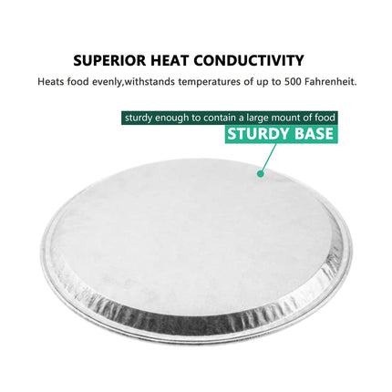 50pcs Aluminium Foil Pizza Tray Pie Pan Round Oven Catering BBQ Trays Large
