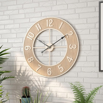 Living Room Wooden Clock Home Silent Clock Wall Mounted For Home Decoration
