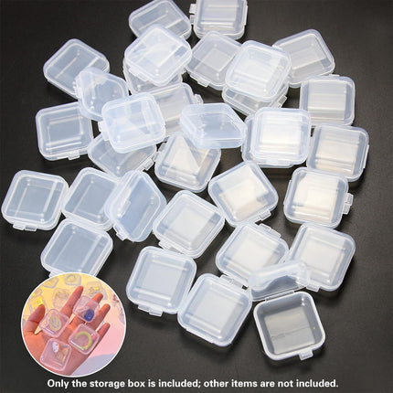 100PCS Square Transparent Storage Boxes Durable for Organizer Jewelry Beads Use