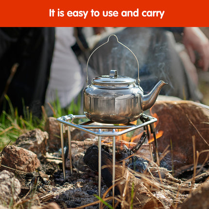 Folding Tripod Camping Stove Rack Triangle Pot Stand Outdoor Cooker Use