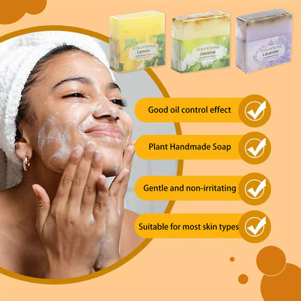 Essential Oil Soap Set 5PCS Plant Based Handmade Bars for Bath Face Hand Washing