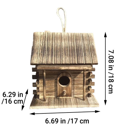 Wooden Bird House Outdoor Nest Breeding Box Pet Bird Shelter Hanging Cage