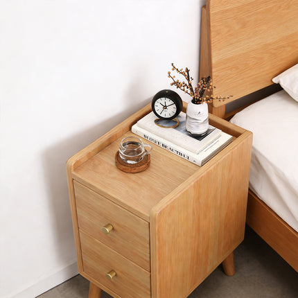 Small Narrow Wooden Bedside Table Cabinet For Bedroom Home Storage Organizer