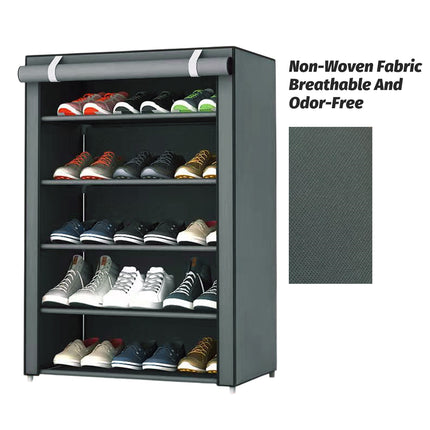 5-Tier Simple Dustproof Shoe Rack Cabinet Space-Saving Easy Assembly Sturdy