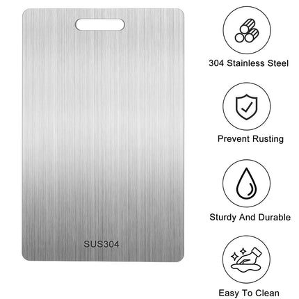 3pcs Stainless Steel Cutting Board Set Kitchen Home Food Prep Durable Non Slip