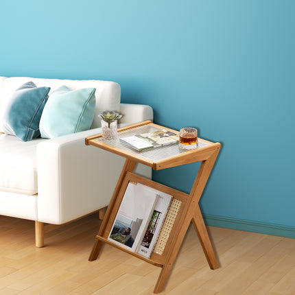 Simple Home Glass Small Coffee Table Space Saving Modern Style For Living Room