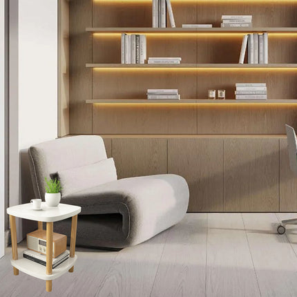 Small Coffee Table Simple Two Layer Mini Table Living Room Side Table Compact
