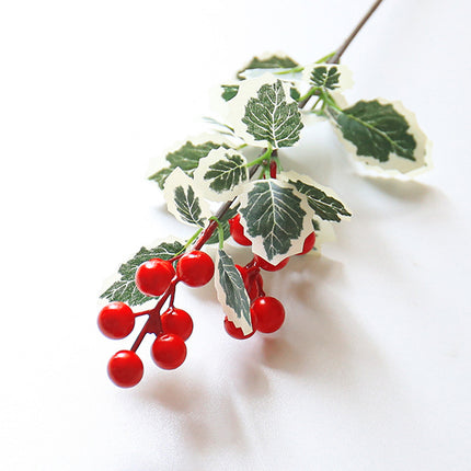 12PCS Artificial 7-Fork Red Berry Decorative Flowers for Christmas Home Party