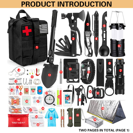 Outdoor Camping Multi Function Survival Supplies Tool Set Hiking Emergency Tool