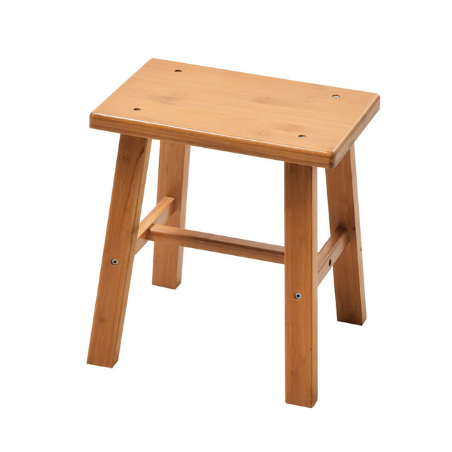 Portable Simple Wooden Stool Natural Wood Color Lightweight Sturdy Space Saving