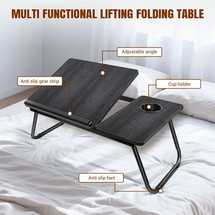 Small Bedside Table Multifunctional Foldable Desk Portable Folding Bedside Tray
