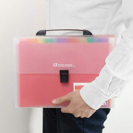 A4 Organ Folder Large Capacity Portable File Bag Colour Document Storage Office