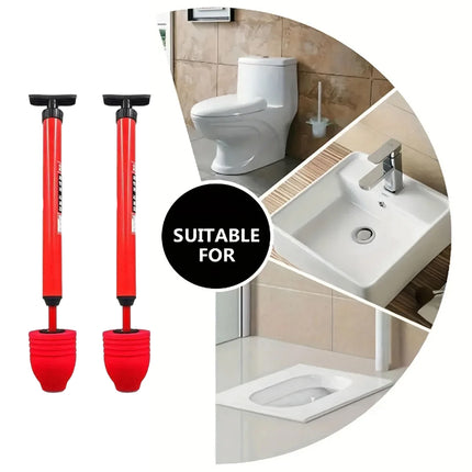 2PCS Toilet Plunger Vacuum Pump Powerful Clog Remover Sewer Drain Unclogging Tool