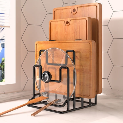 2PCS Metal Cutting Board Holder Rack Kitchen Bench Organiser for Lids Chopping Boards