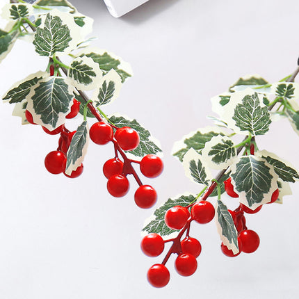 12PCS Artificial 7-Fork Red Berry Decorative Flowers for Christmas Home Party