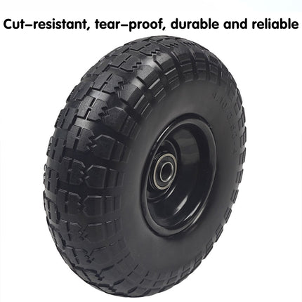 2PCS Heavy Duty PU Foam Tires 4.10/3.50-4 Flat Free Wheels For Tool Cart Wagon