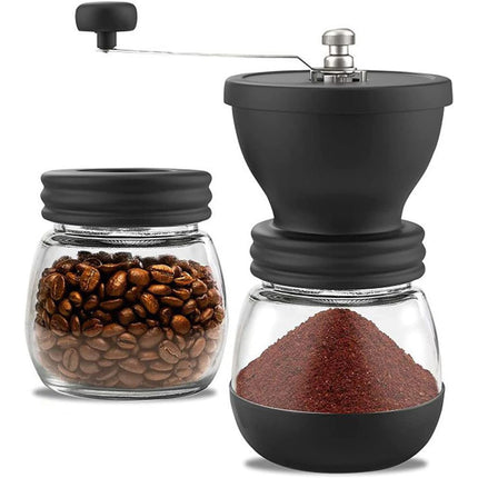Manual Coffee Bean Grinder Glass Hand Crank Portable Grinding Mill for Home Use