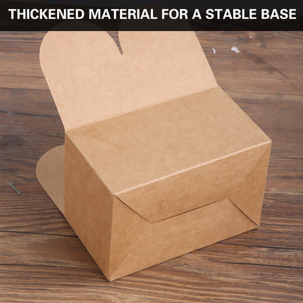 50PCS Foldable Gift Paper Boxes 15x10x8.5cm Khaki White for Party Wedding Use