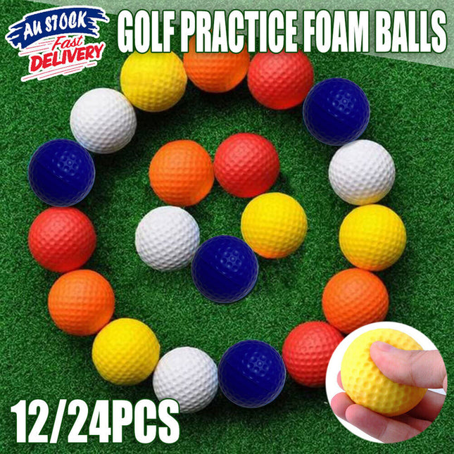 Indoor Outdoor Golf Training Foam Balls 12 Pack PU Soft Practice Accessories