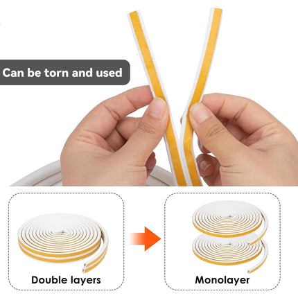 Door Window Sealing Strip 5/10m Windproof Soundproof Insect Prevention Durable