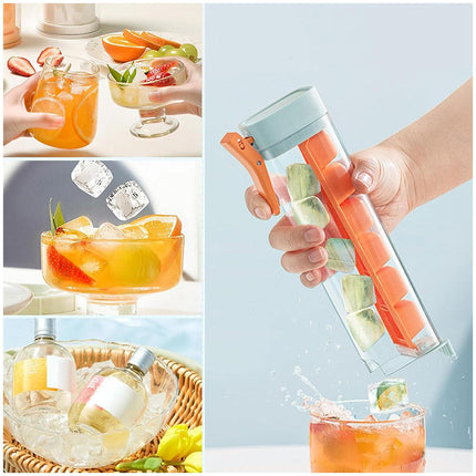 2pcs Press Ice Cube Tray 6 Grid Small Mould with Lid Ice Storage Box for Freezer