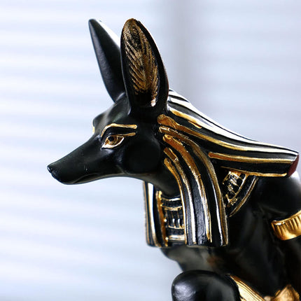 Wooden Anubis Stand Ornaments Egyptian Style for Home Display Decorative Use