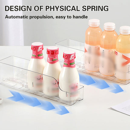 Fridge Drink Organizer Auto Push Forward Dispenser Adjustable for Cans Bottles