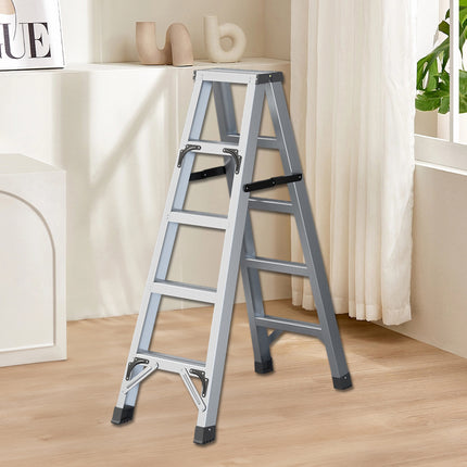 Folding Ladder 4 Step Aluminum Alloy Durable Ladder for Home Kitchen Garage Use